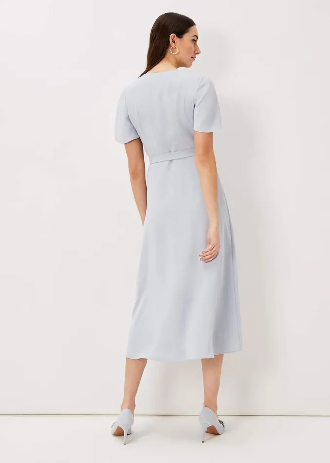 Phase Eight Dresses Julissa Ruffle Wrap Midi Dress Mineral 8211 Women