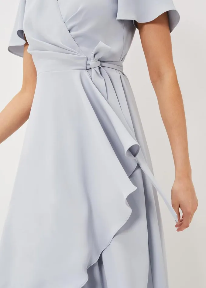 Phase Eight Dresses Julissa Ruffle Wrap Midi Dress Mineral 8211 Women