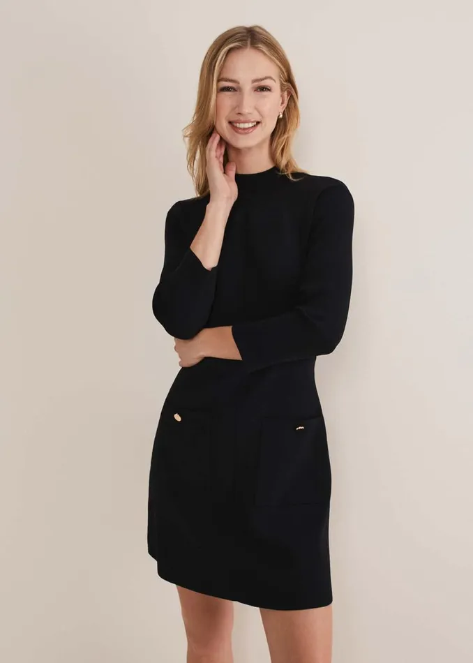 Phase Eight Dresses Kamri Knitted Tunic Dress Black 8211 Women