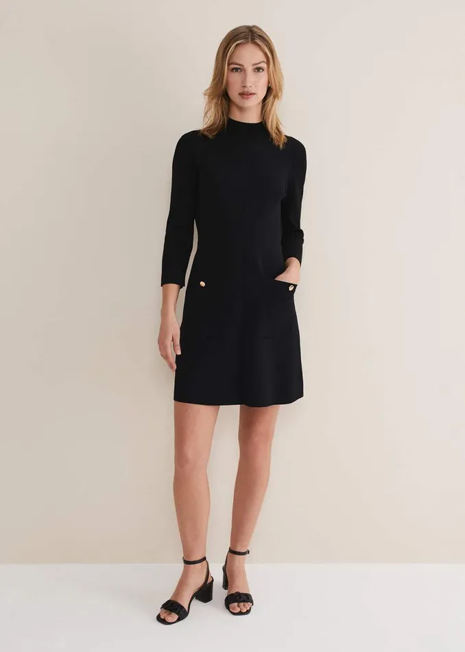 Phase Eight Dresses Kamri Knitted Tunic Dress Black 8211 Women