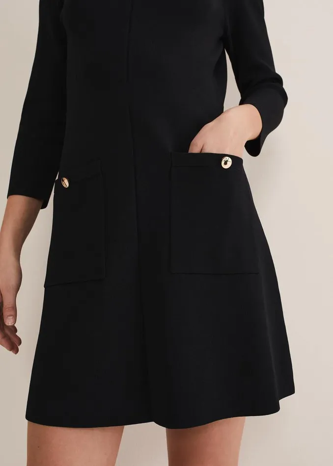 Phase Eight Dresses Kamri Knitted Tunic Dress Black 8211 Women
