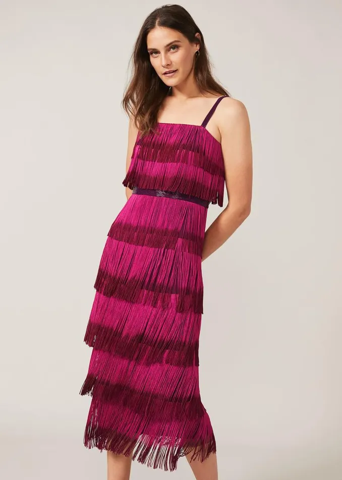 Phase Eight Dresses Katalina Dip Dye Fringe Dress Magentaorchid 8211 Women
