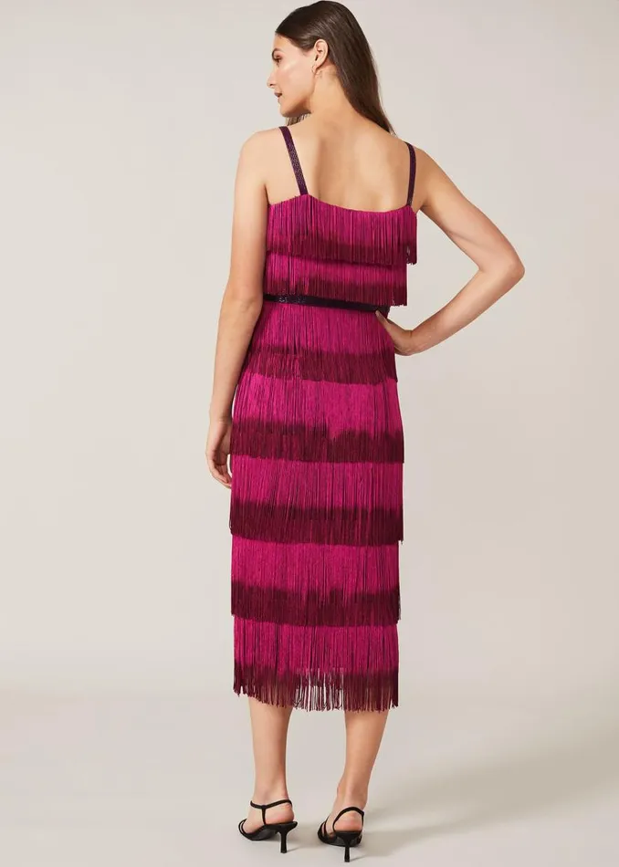 Phase Eight Dresses Katalina Dip Dye Fringe Dress Magentaorchid 8211 Women