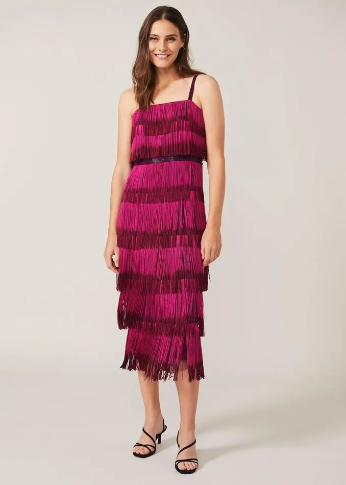 Phase Eight Dresses Katalina Dip Dye Fringe Dress Magentaorchid 8211 Women