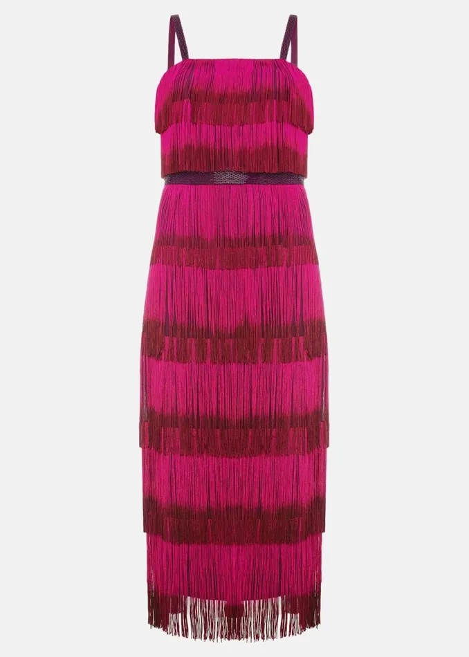 Phase Eight Dresses Katalina Dip Dye Fringe Dress Magentaorchid 8211 Women
