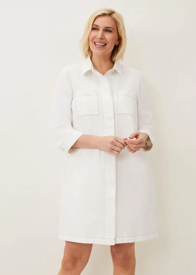 Phase Eight Dresses Katie Denim Dress Ecru 8211 Women