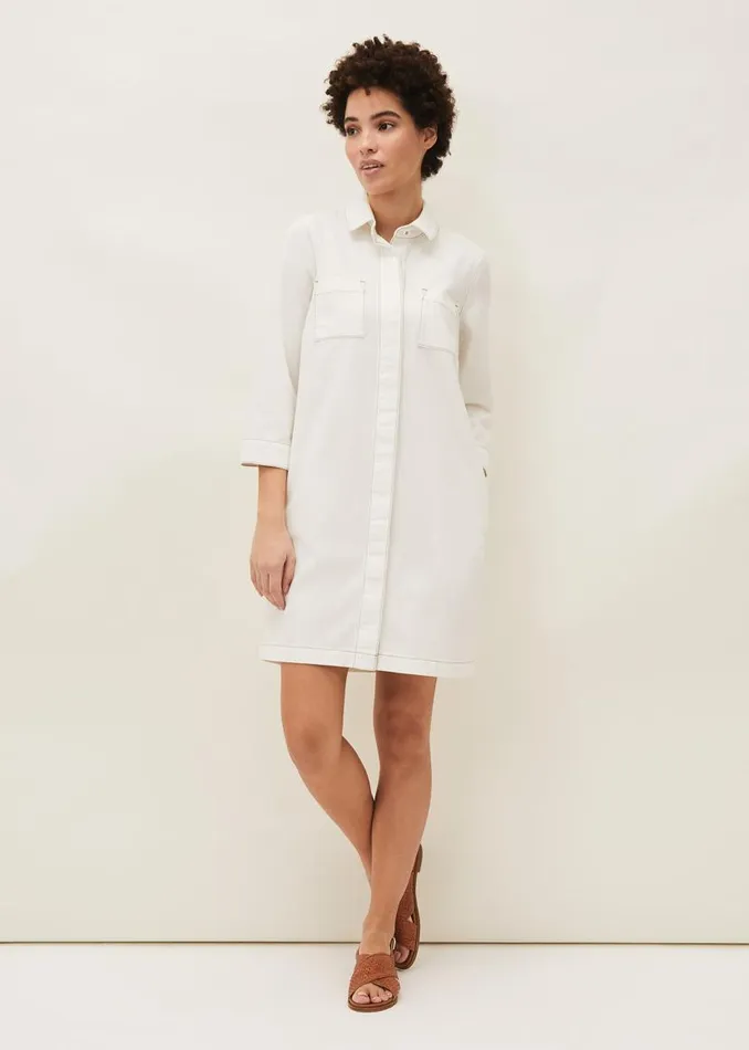 Phase Eight Dresses Katie Denim Dress Ecru 8211 Women