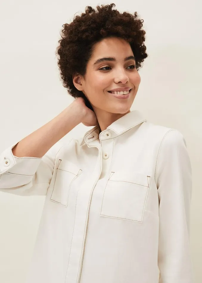 Phase Eight Dresses Katie Denim Dress Ecru 8211 Women