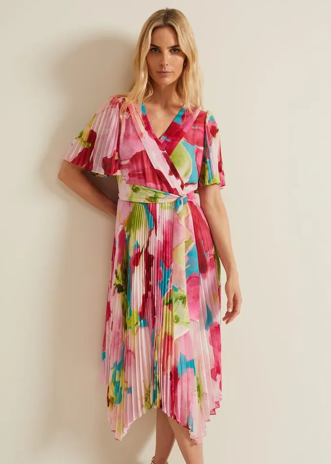 Phase Eight Dresses Kendall Floral Pleat Midi Dress Multicoloured 8211 Women Phase Eight Dresses Kendall Floral Pleat Midi Dress Multicoloured 8211 Women