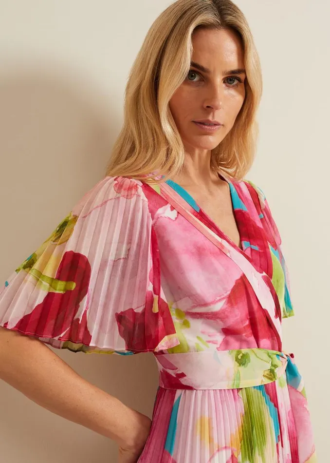 Phase Eight Dresses Kendall Floral Pleat Midi Dress Multicoloured 8211 Women Phase Eight Dresses Kendall Floral Pleat Midi Dress Multicoloured 8211 Women