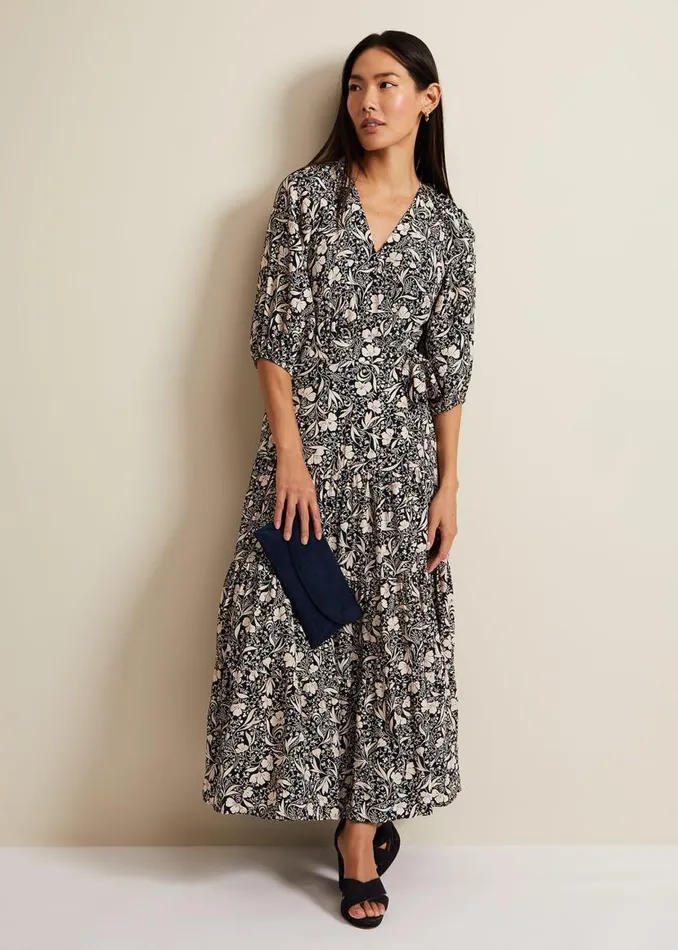 Phase Eight Dresses Kezia Floral Wrap Midi Dress Multicoloured 8211 Women