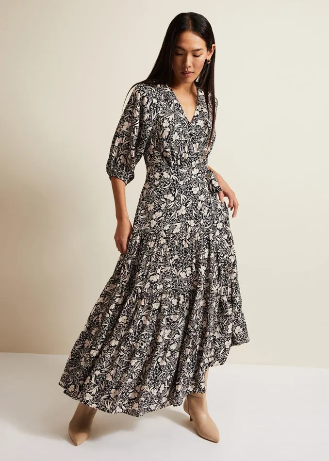 Phase Eight Dresses Kezia Floral Wrap Midi Dress Multicoloured 8211 Women