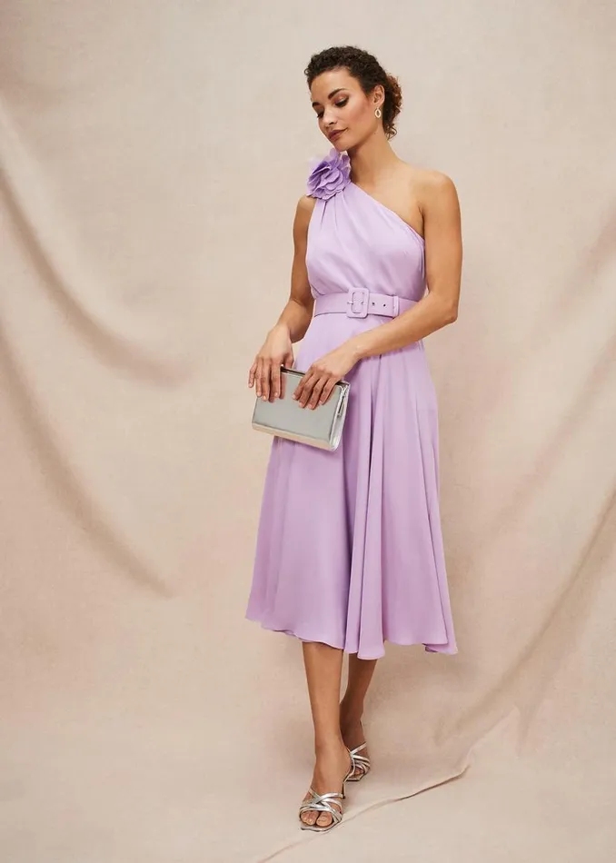 Phase Eight Dresses Kiki One Shoulder Midi Dress Crocus 8211 Women