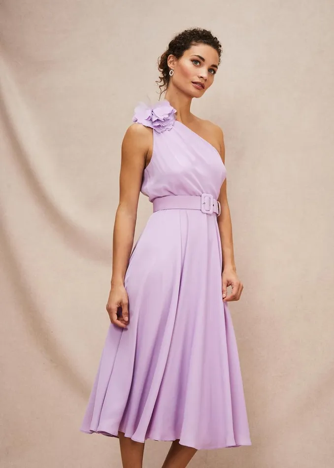Phase Eight Dresses Kiki One Shoulder Midi Dress Crocus 8211 Women
