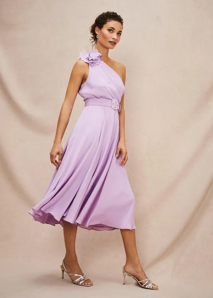 Phase Eight Dresses Kiki One Shoulder Midi Dress Crocus 8211 Women