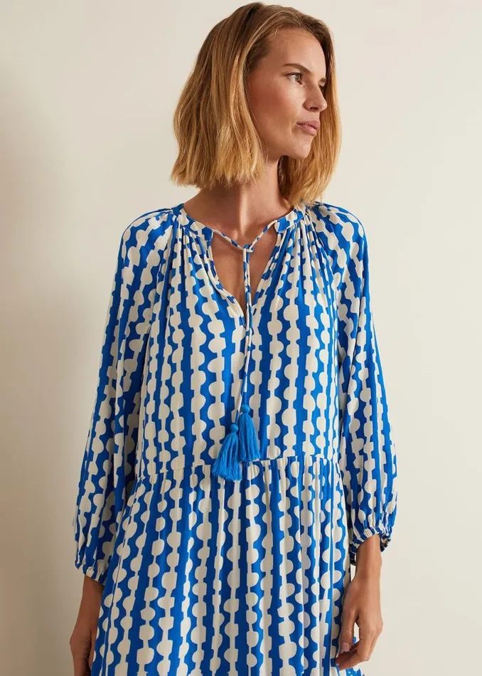 Phase Eight Dresses Lara Midaxi Dress Blueivory 8211 Women