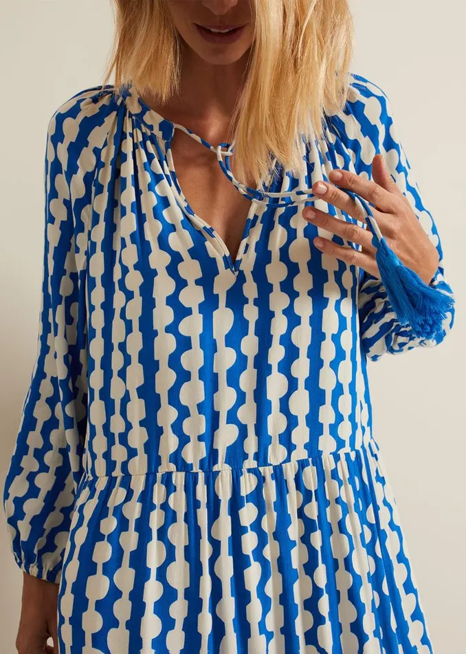 Phase Eight Dresses Lara Midaxi Dress Blueivory 8211 Women