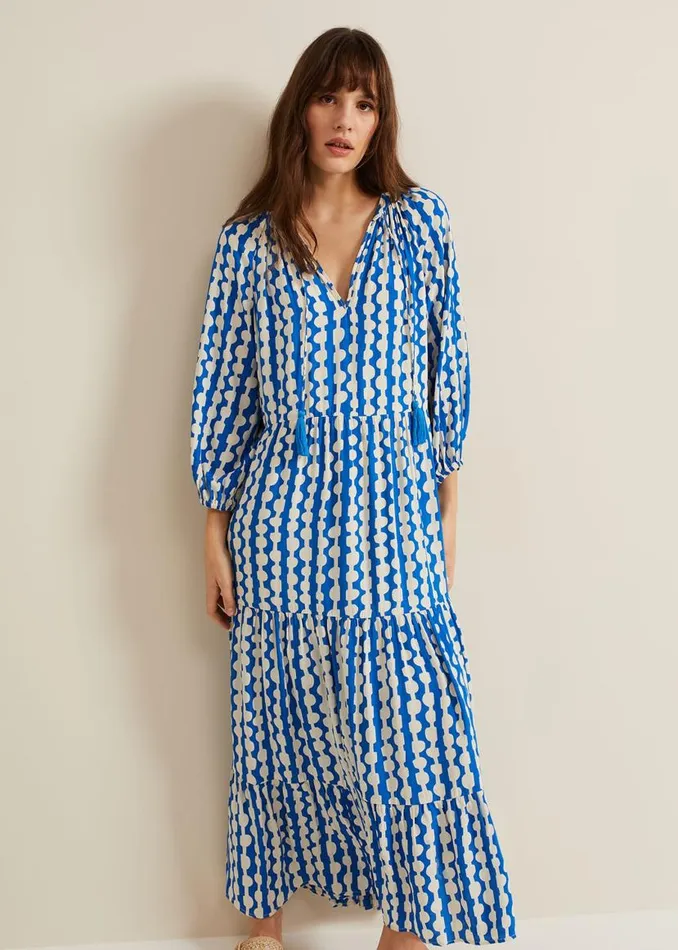 Phase Eight Dresses Lara Midaxi Dress Blueivory 8211 Women