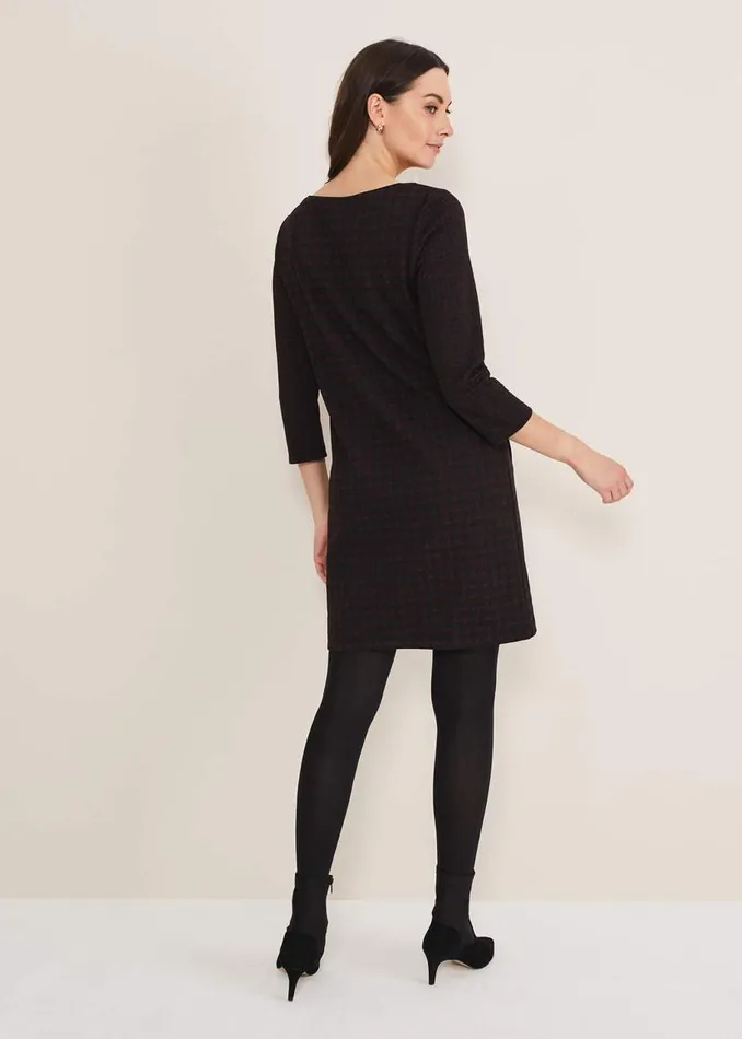 Phase Eight Dresses Lenia Check Dress Blackpewter 8211 Women