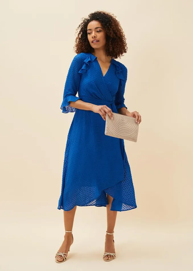Phase Eight Dresses Lilibeth Wrap Midi Dress Capri Blue 8211 Women