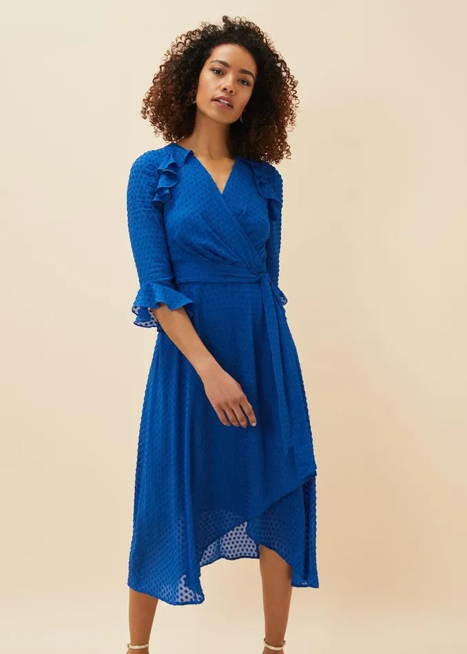 Phase Eight Dresses Lilibeth Wrap Midi Dress Capri Blue 8211 Women