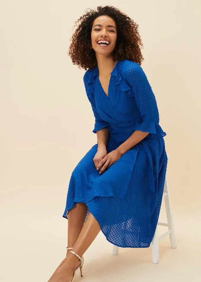 Phase Eight Dresses Lilibeth Wrap Midi Dress Capri Blue 8211 Women