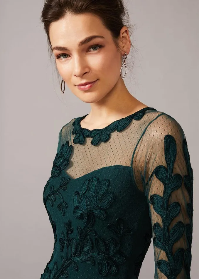 Phase Eight Dresses Lorie Tapework Lace Dress Jade 8211 Women