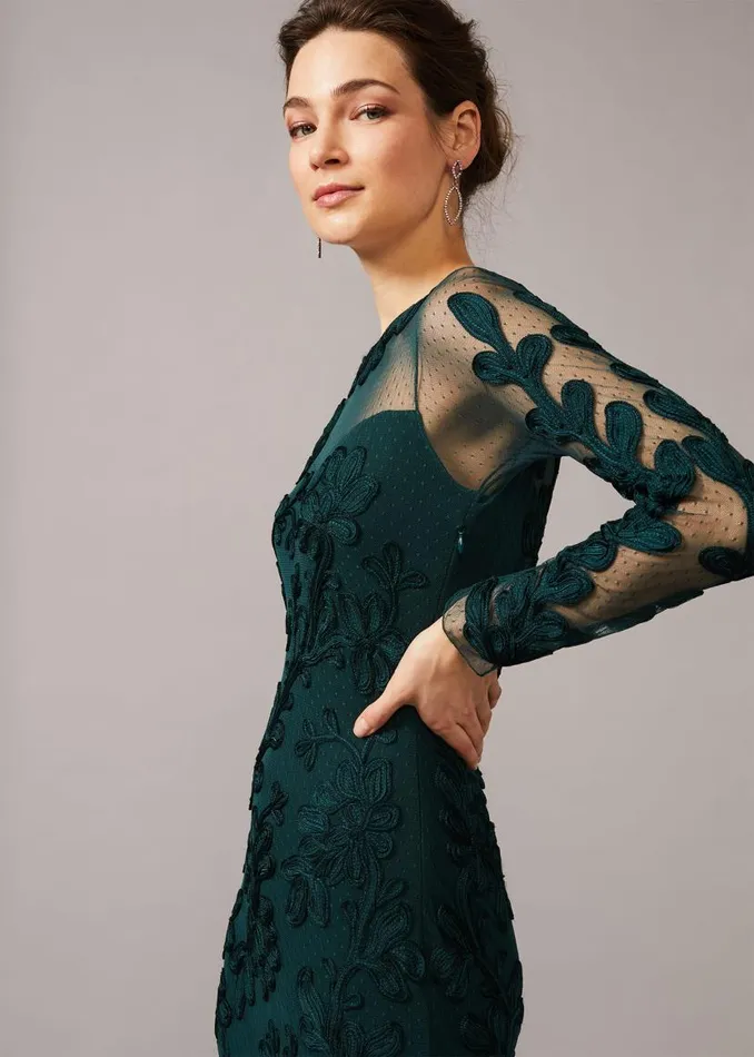 Phase Eight Dresses Lorie Tapework Lace Dress Jade 8211 Women