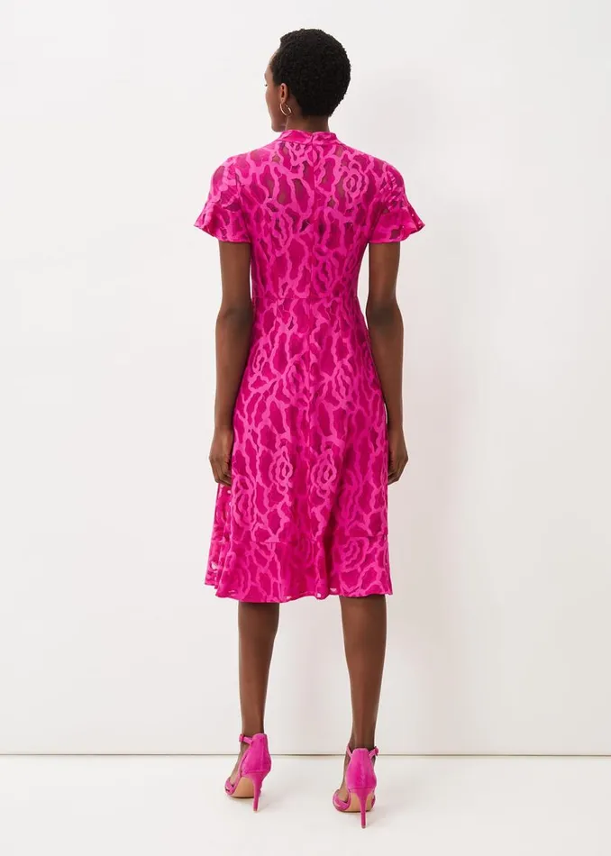 Phase Eight Dresses Lulu Lace Midi Dress Magenta Pink 8211 Women