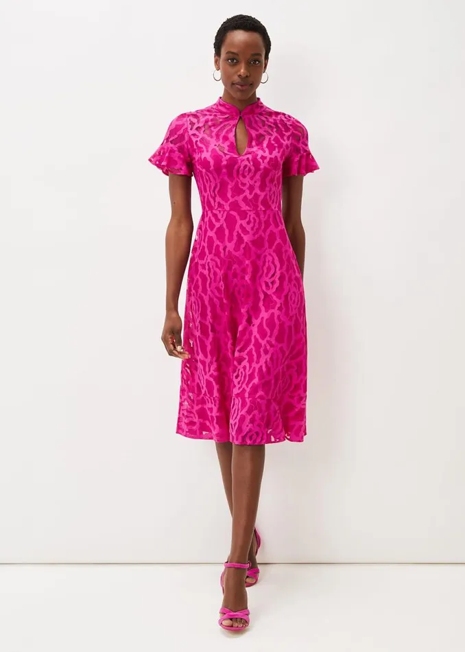 Phase Eight Dresses Lulu Lace Midi Dress Magenta Pink 8211 Women