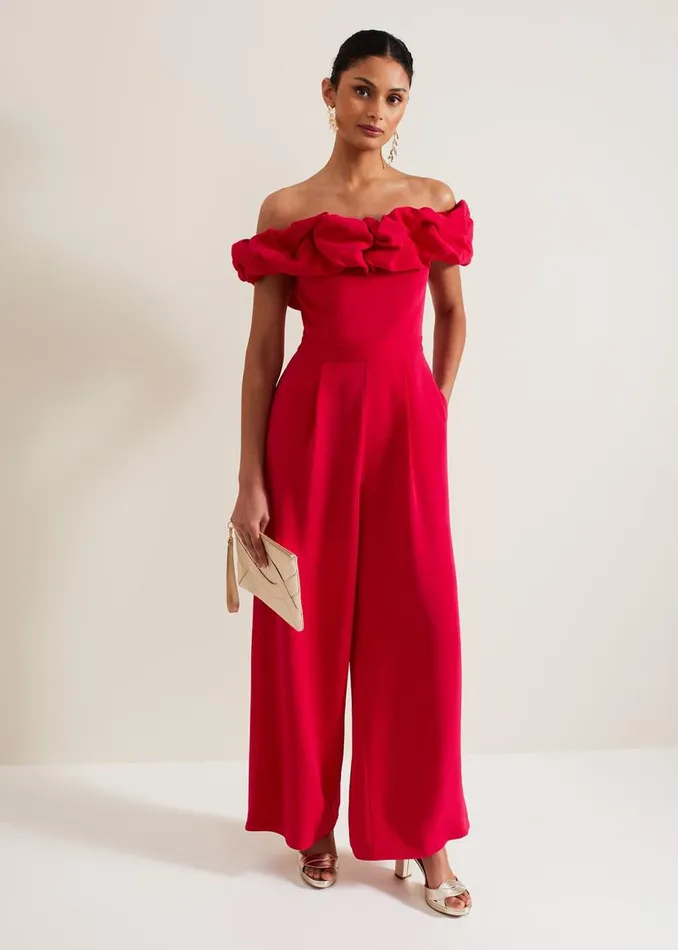 Phase Eight Dresses Mallory Ruffle Jumpsuit Pink 8211 Women