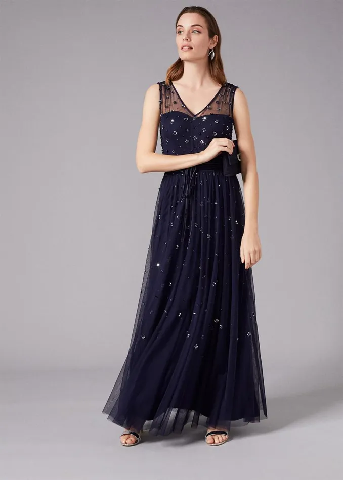 Phase Eight Dresses Marcia Sequin Tulle Dress Midnight 8211 Women