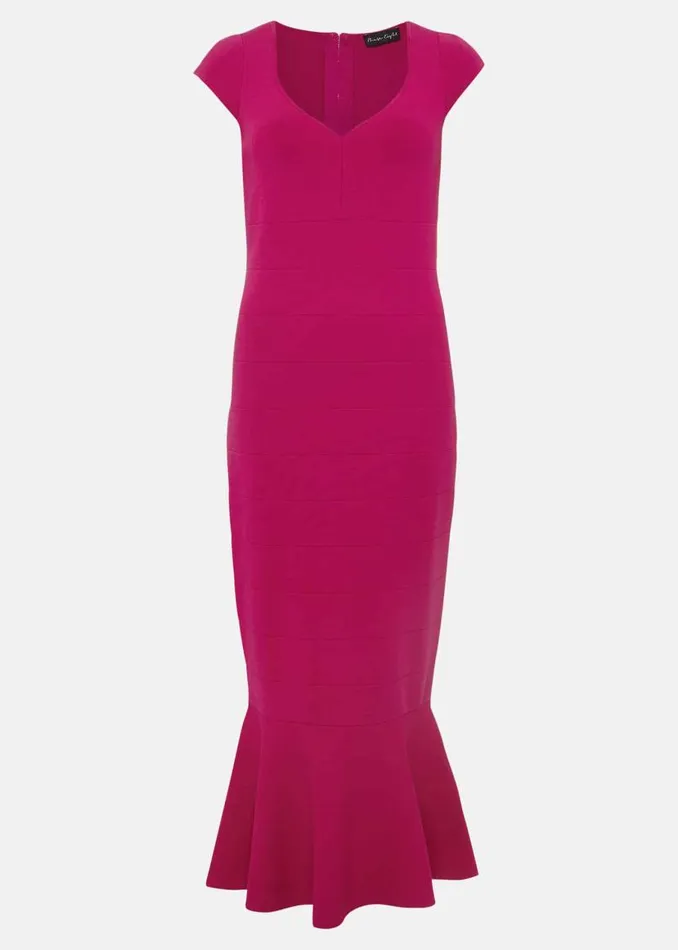 Phase Eight Dresses Martha Bandage Midi Dress Magenta 8211 Women