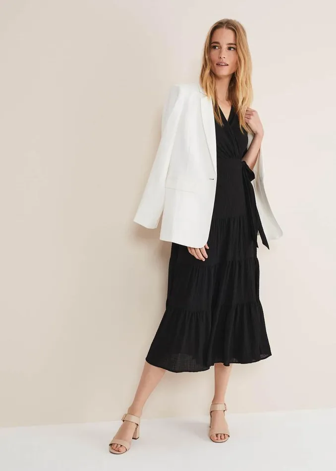 Phase Eight Dresses Morven Black Wrap Midi Dress Black 8211 Women