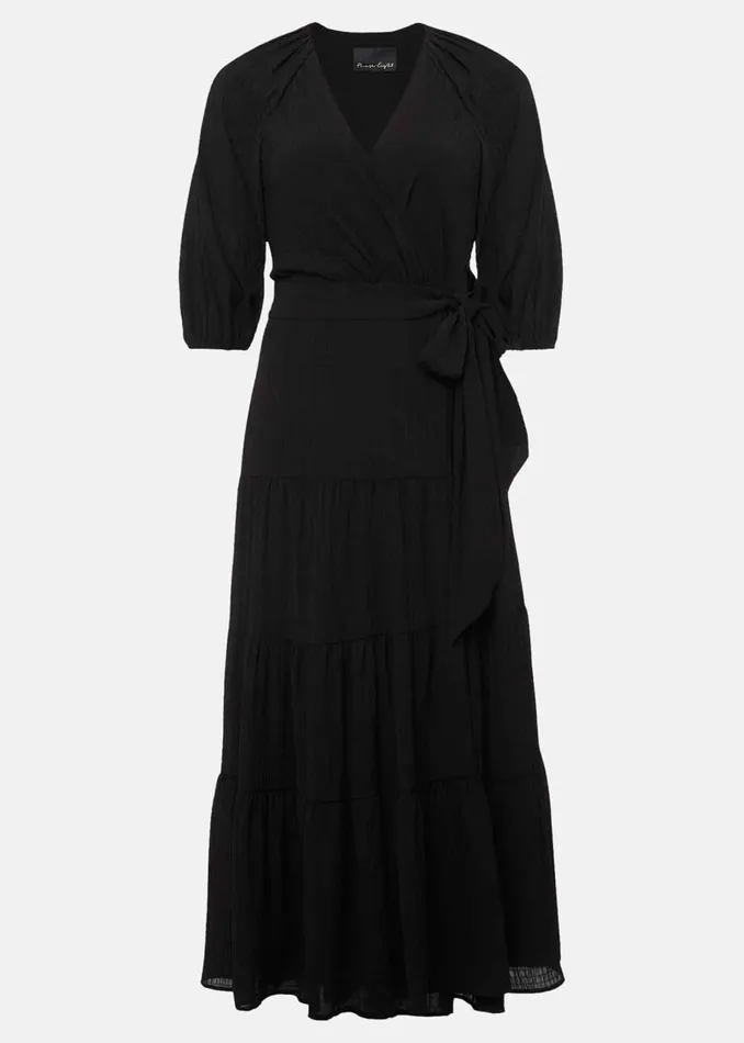 Phase Eight Dresses Morven Black Wrap Midi Dress Black 8211 Women