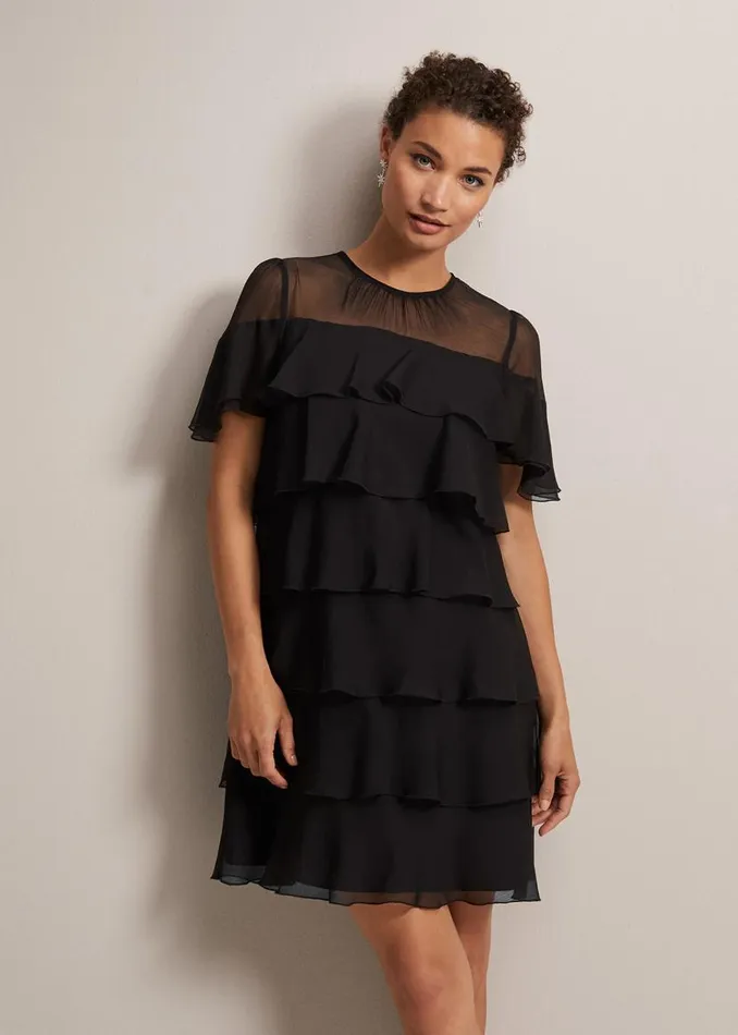 Phase Eight Dresses Nika Black Tiered Shift Dress Black 8211 Women