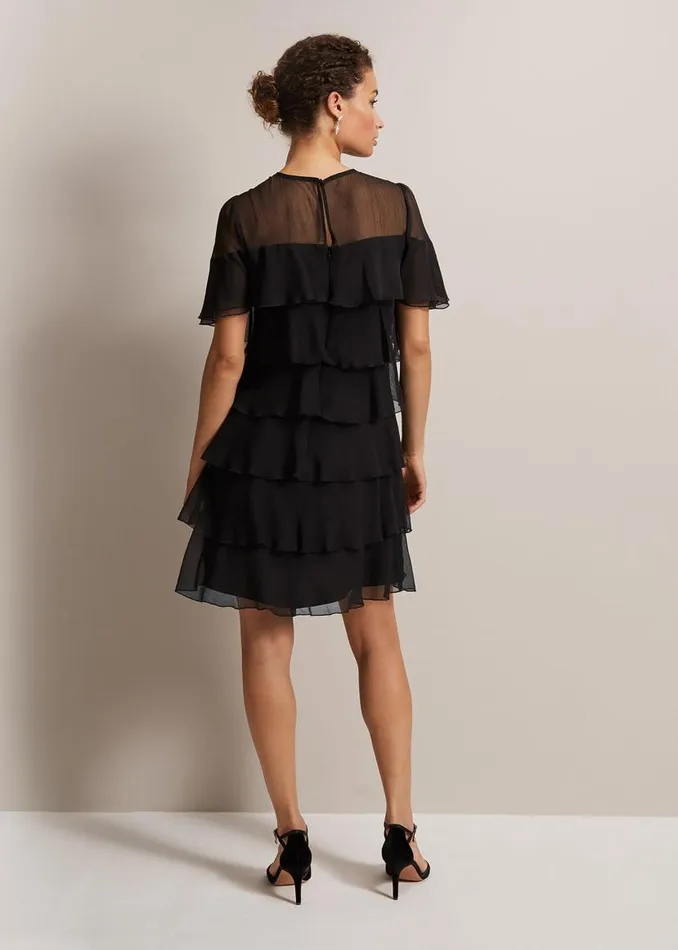 Phase Eight Dresses Nika Black Tiered Shift Dress Black 8211 Women