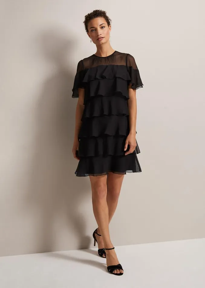 Phase Eight Dresses Nika Black Tiered Shift Dress Black 8211 Women