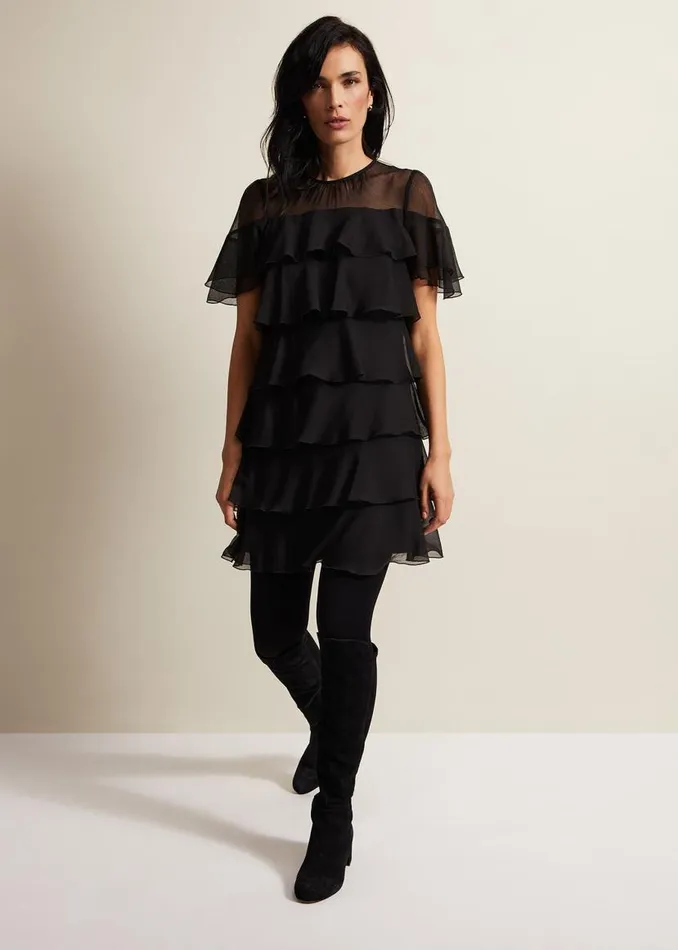Phase Eight Dresses Nika Black Tiered Shift Dress Black 8211 Women