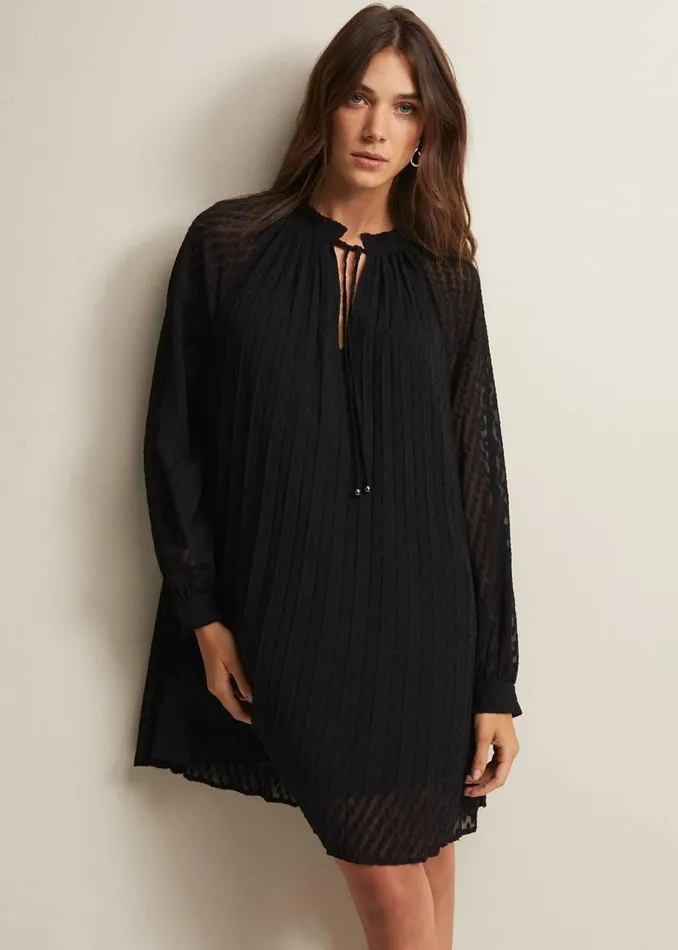 Phase Eight Dresses Nikkita Pleated Swing Mini Dress Black 8211 Women