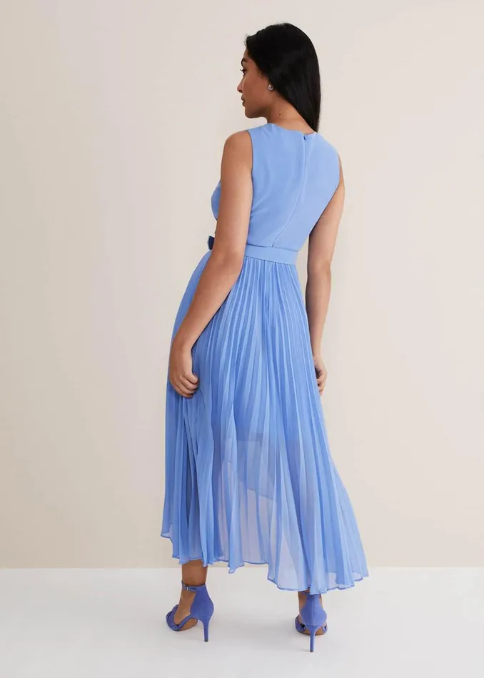 Phase Eight Dresses Petite Brianna Pleated Midaxi Dress Cornflower 8211 Women Phase Eight Dresses Petite Brianna Pleated Midaxi Dress Cornflower 8211 Women