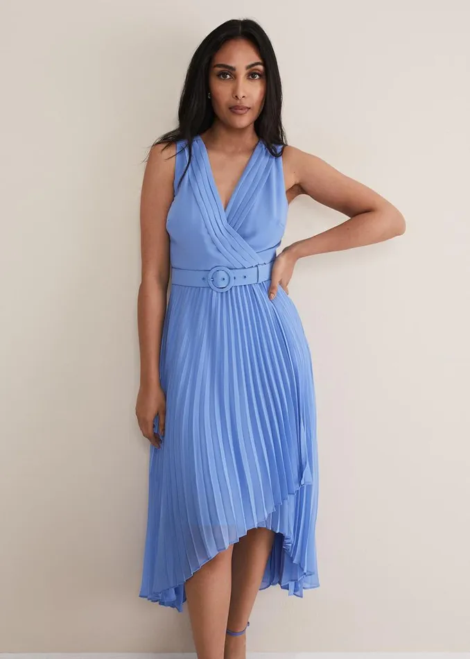 Phase Eight Dresses Petite Brianna Pleated Midaxi Dress Cornflower 8211 Women Phase Eight Dresses Petite Brianna Pleated Midaxi Dress Cornflower 8211 Women