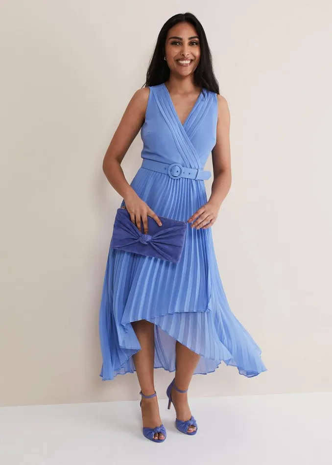 Phase Eight Dresses Petite Brianna Pleated Midaxi Dress Cornflower 8211 Women Phase Eight Dresses Petite Brianna Pleated Midaxi Dress Cornflower 8211 Women