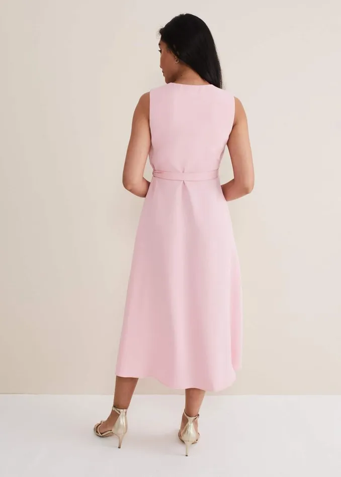 Phase Eight Dresses Petite Julissa Sleeveless Ruffle Wrap Midi Dress Soft Pink 8211 Women Phase Eight Dresses Petite Julissa Sleeveless Ruffle Wrap Midi Dress Soft Pink 8211 Women