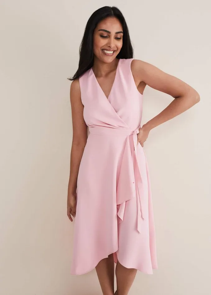 Phase Eight Dresses Petite Julissa Sleeveless Ruffle Wrap Midi Dress Soft Pink 8211 Women Phase Eight Dresses Petite Julissa Sleeveless Ruffle Wrap Midi Dress Soft Pink 8211 Women