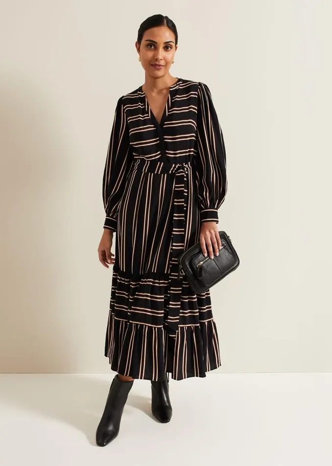 Phase Eight Dresses Petite Laura Midaxi Dress Blackmulti 8211 Women