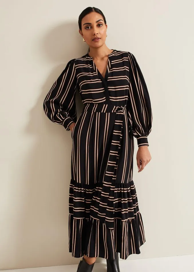 Phase Eight Dresses Petite Laura Midaxi Dress Blackmulti 8211 Women