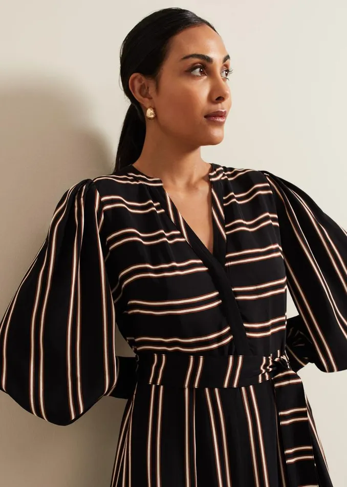 Phase Eight Dresses Petite Laura Midaxi Dress Blackmulti 8211 Women
