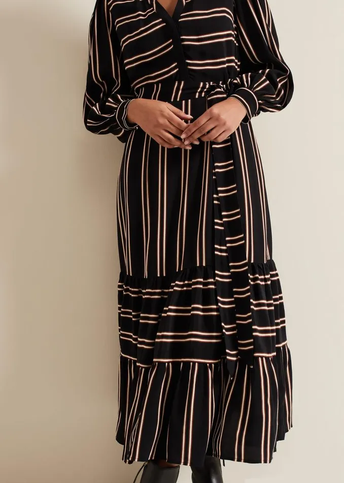 Phase Eight Dresses Petite Laura Midaxi Dress Blackmulti 8211 Women