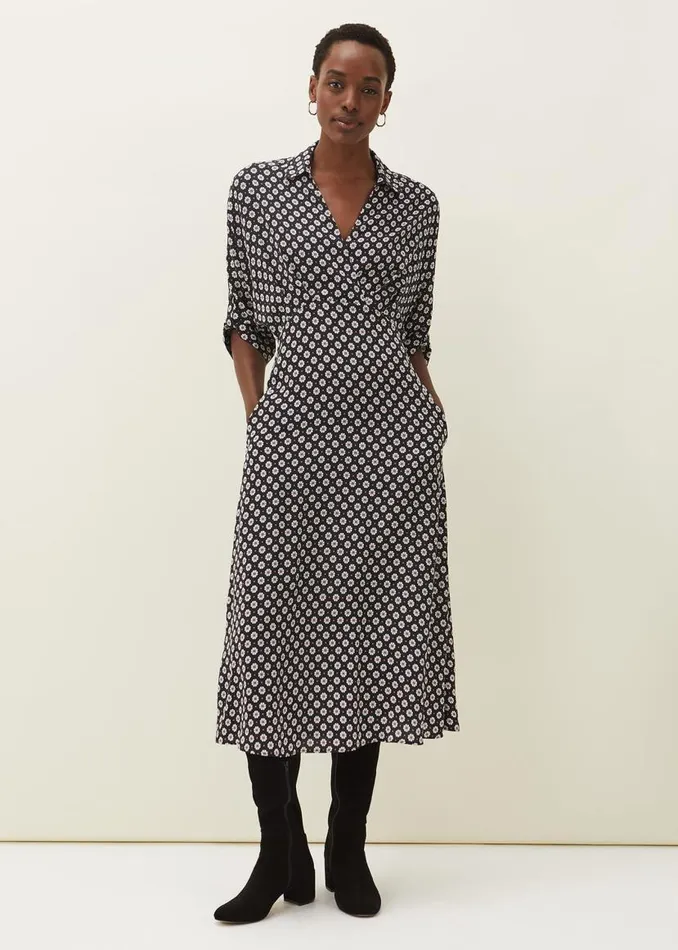 Phase Eight Dresses Ryleigh Geometric Print Midi Dress Blackraspberry 8211 Women